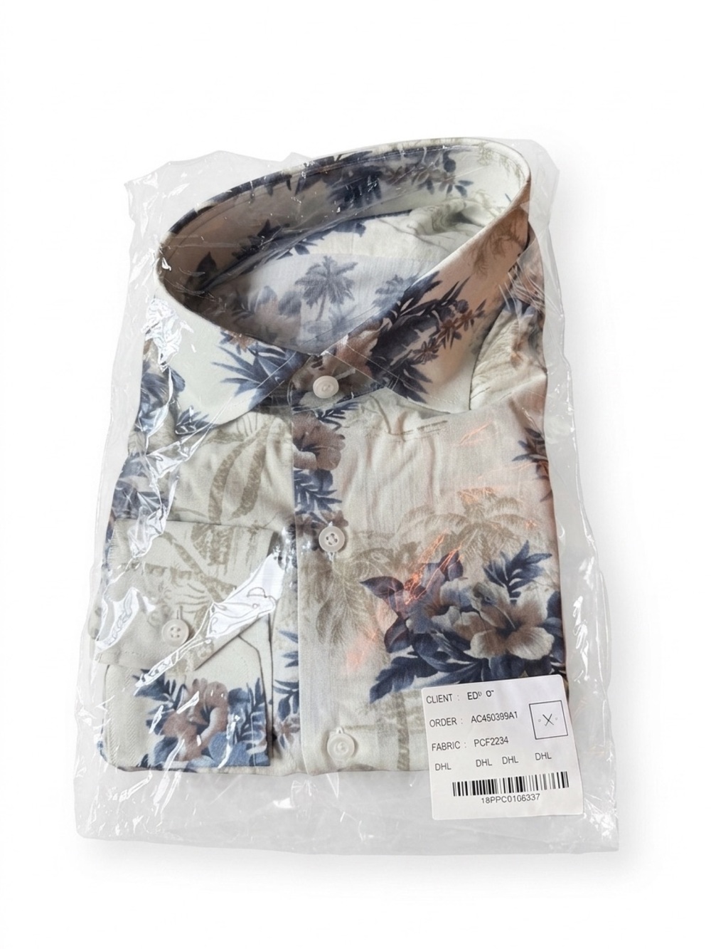 NWT Proper Cloth Custom Shirt - Albiate Faded Beige Aloha - Tall/Athletic Fit
